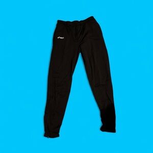 ASICS Black Jogger Track Pants with White Logo
